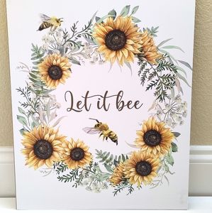 Sunflower Bee Wreath Hanging Sign